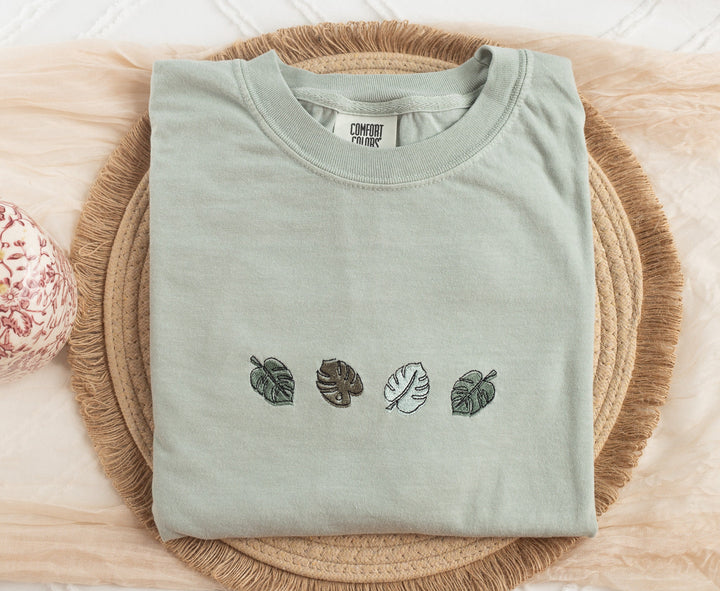 Embroidered Monstera Plant Tshirt, Embroidered Gardening Tshirt, Plant Lover Shirt, Gardener Gifts, Gardening Gifts, Plant Love, MONS-C-196