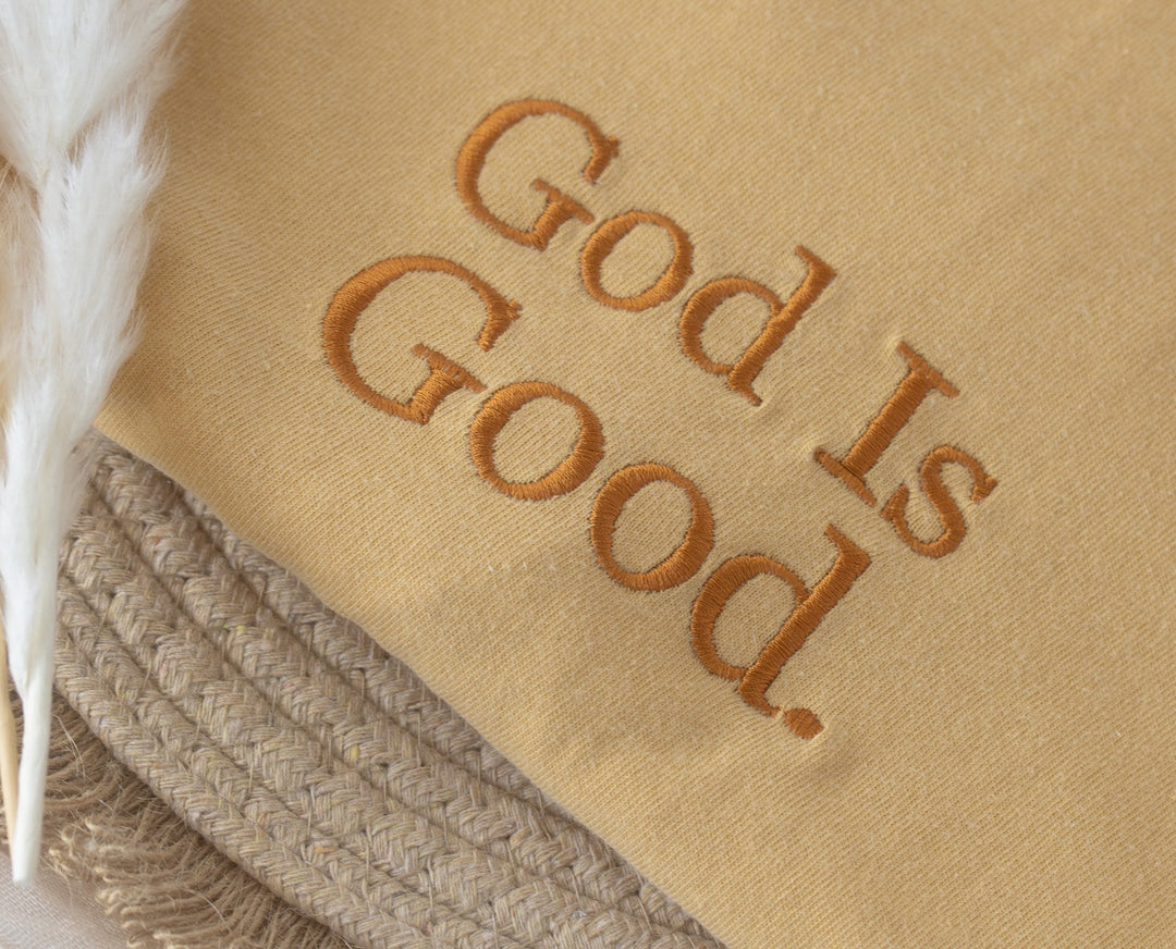 Embroidered God is Good Tshirt, Embroidered Christian Tshirt, Embroidered Bible Verse Tshirt, Christian Gifts, Bible Gift, GOD-C-97
