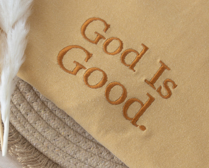 Embroidered God is Good Tshirt, Embroidered Christian Tshirt, Embroidered Bible Verse Tshirt, Christian Gifts, Bible Gift, GOD-C-97