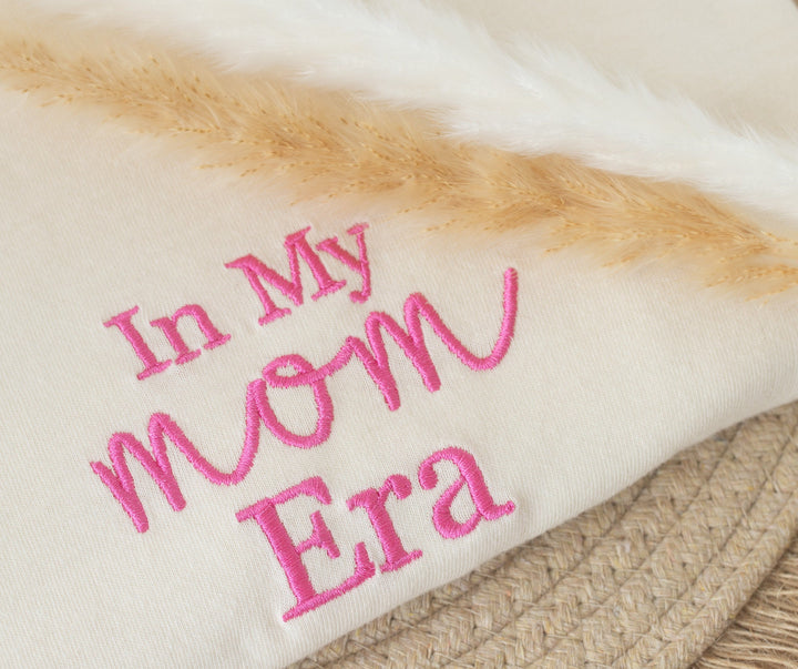 Embroidered In My Mom era Tshirt, Embroidered mom tshirt, Embroidered Summer Tshirt, Embroidered Boho Shirt, New Mom Gift, Baby INMYM-C-97