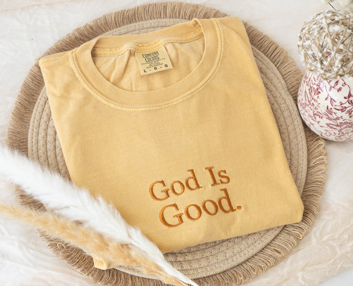 Embroidered God is Good Tshirt, Embroidered Christian Tshirt, Embroidered Bible Verse Tshirt, Christian Gifts, Bible Gift, GOD-C-97