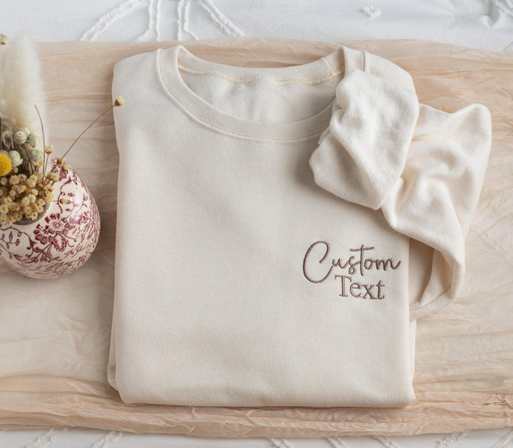 Custom Embroidered Sweatshirt or Hoodie, Pocket Embroidered Sweatshirt, Anniversary Bride Sweatshirts Hoodie, Bridesmaid Gifs ATP97C X