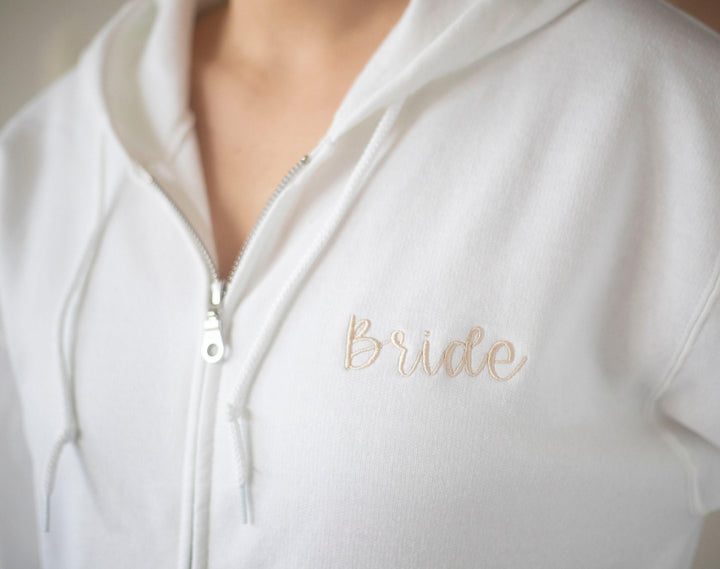 Custom Full Zip Hoodie, Custom Embroidered Full Zip Sweatshirt, Monogrammed Bridesmaid Gifts, Bridesmaid Zipper Sweatshirt ACP97C X