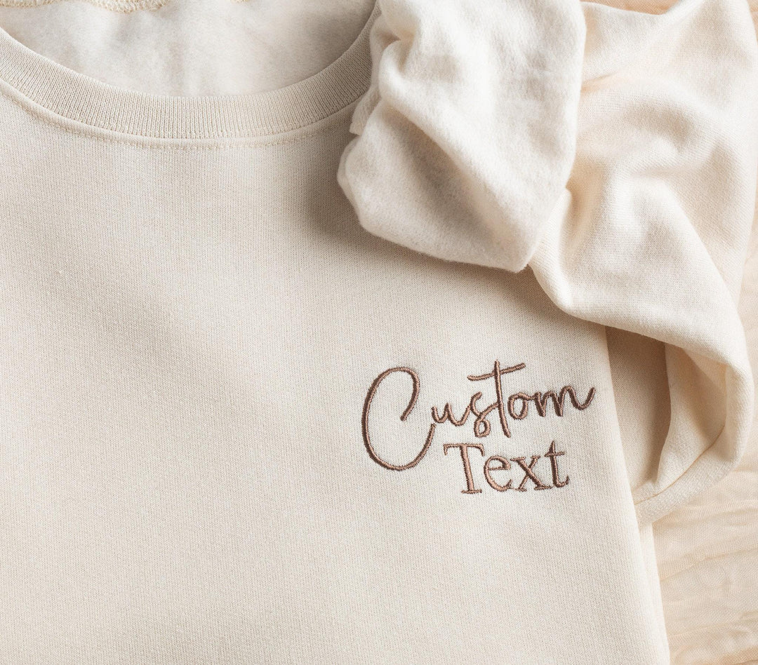 Custom Embroidered Sweatshirt or Hoodie, Pocket Embroidered Sweatshirt, Anniversary Gifts, Bride Sweatshirts Hoodies, Bridesmaid ATP97C X