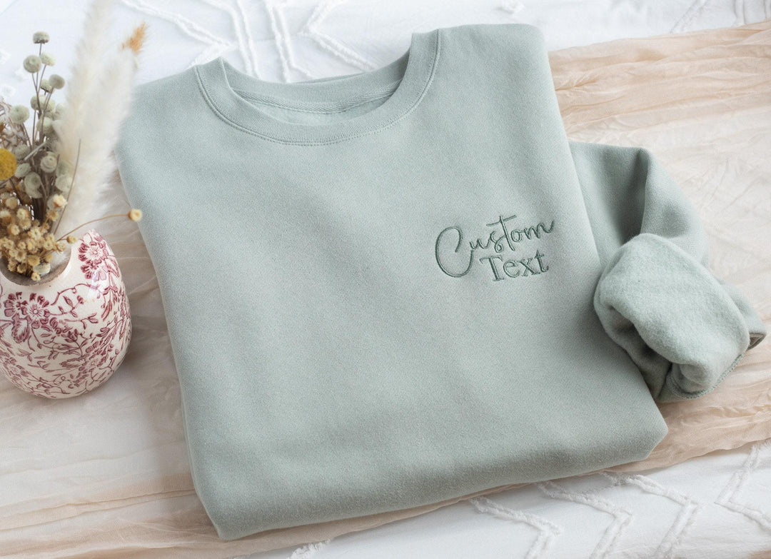Custom Embroidered Sweatshirt or Hoodie, Pocket Embroidered Sweatshirt, Anniversary Gifts, Bride Sweatshirts Hoodies, Bridesmaid ATP97C X