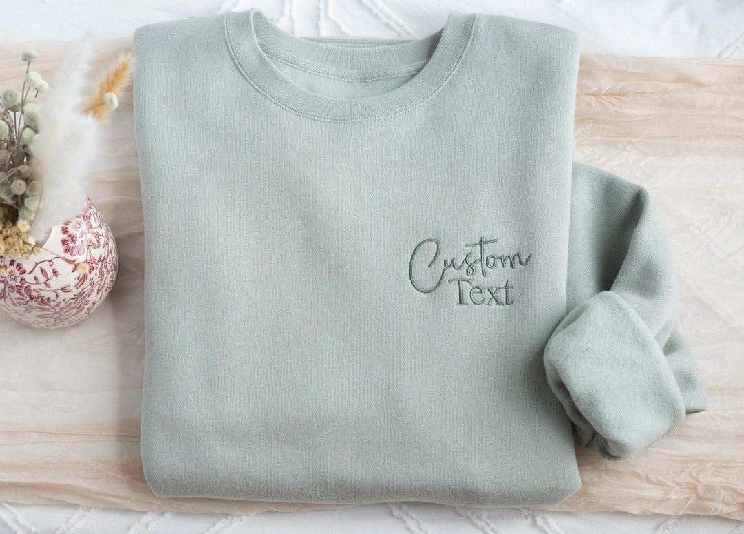 Custom Embroidered Sweatshirt or Hoodie, Pocket Embroidered Sweatshirt, Anniversary Bride Sweatshirts Hoodie, Bridesmaid Gifs ATP97C X