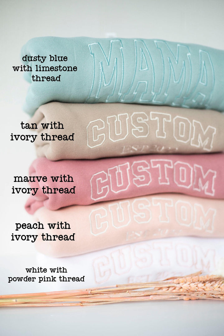 Custom Embroidered Crewneck Sweatshirt, Bella Canvas Crewneck, Personalized Gift Personalized Sweatshirt, Trendy Crewneck Women, KZC250C X