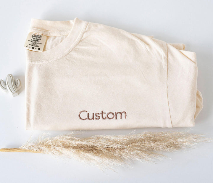 Custom Embroidered Comfort Colors T shirt, Custom Embroidered Tshirt, Embroidered Tee, Custom Tee, Embroidered Shirt, Personalized ACP97C X