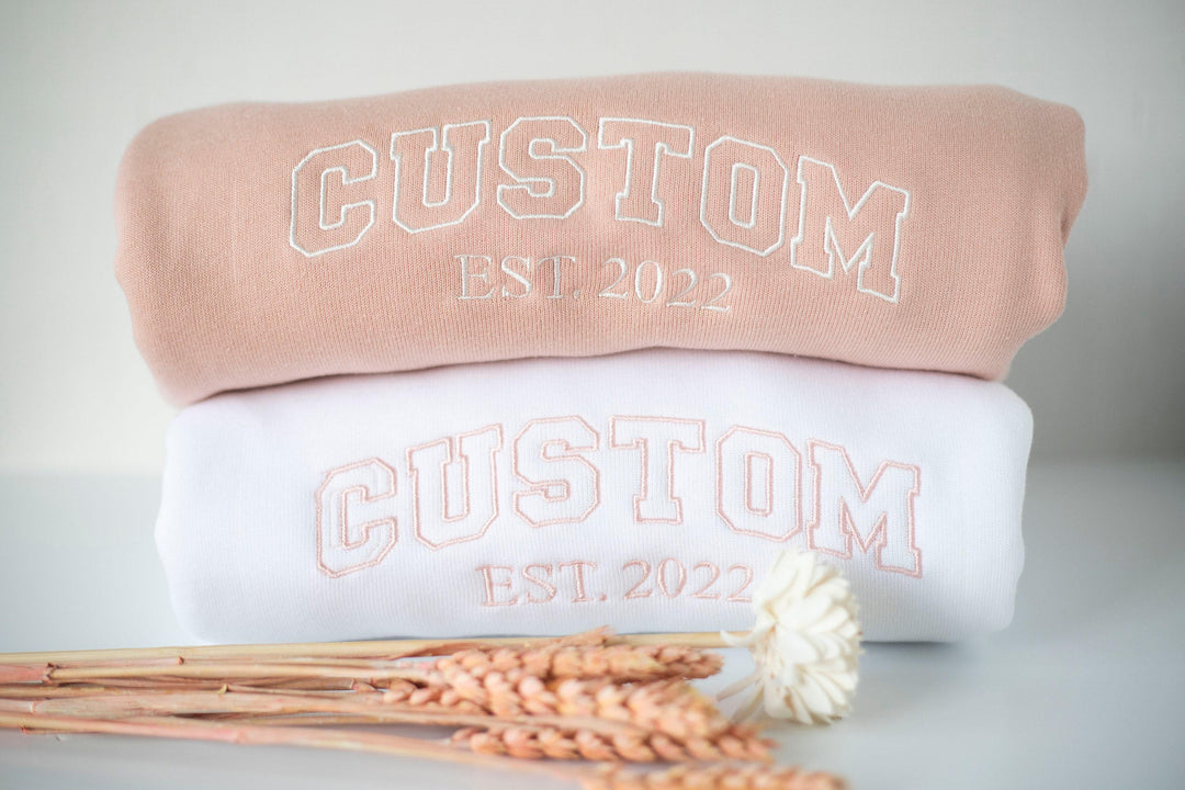 Custom Embroidered Crewneck Sweatshirt, Bella Canvas Crewneck, Personalized Gift Personalized Sweatshirt, Trendy Crewneck Women, KZC250C X