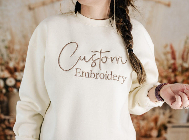 Custom Embroidered Sweatshirt, Personalized Sweatshirt, Custom Sweatshirt, Personalized Gifts for Couples Him Her Husband Wife CTC250C
