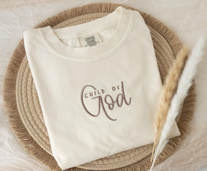 Embroidered Child of God Tshirt, Embroidered Christian Tshirt, Embroidered Bible Verse Tshirt, Christian Gifts, Bible Gift, CHI-C-97