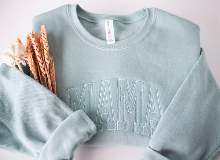 Embroidered Mama Sweatshirt, Embroidered Bella Canvas Crewneck, Personalized Gifts, Personalized Sweatshirt, Trendy Crewnecks Women MC250C X
