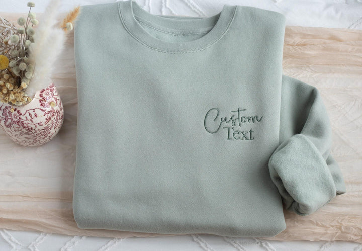 Custom Embroidered Sweatshirt, Pocket Embroidered Sweatshirt, Anniversary Gifts, Bride Sweatshirts Hoodies, Bridesmaid Gifs ATP97C X
