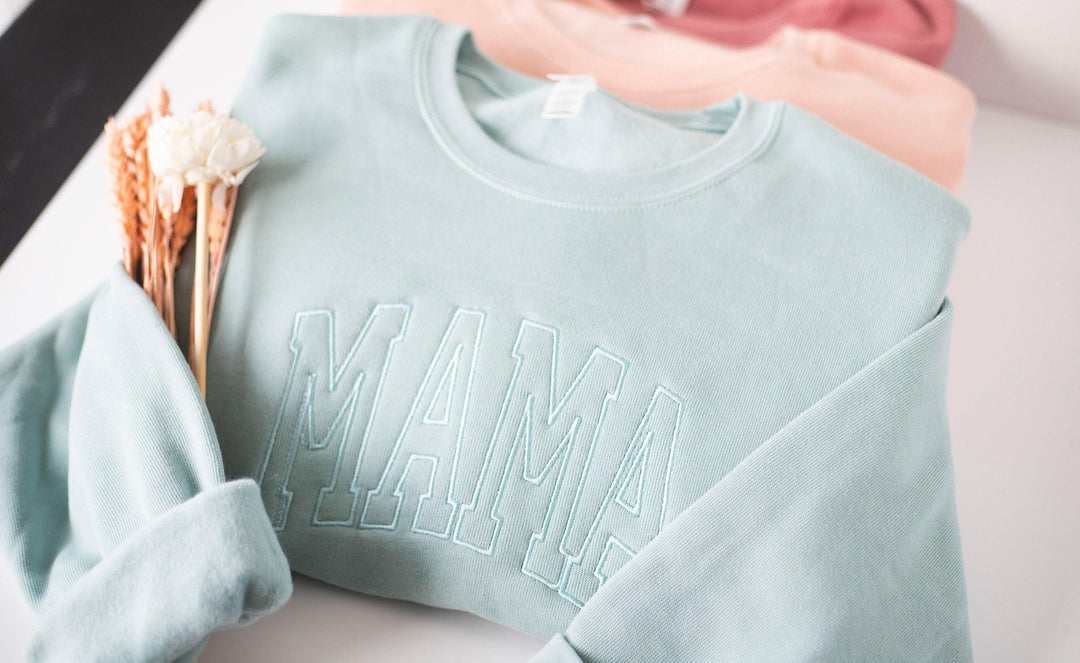 Embroidered Mama Sweatshirt, Embroidered Bella Canvas Crewneck, Personalized Gifts, Personalized Sweatshirt, Trendy Crewnecks Women MC250C X