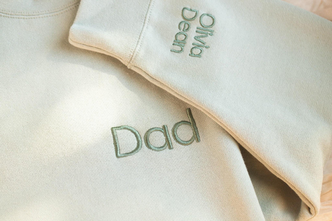 Embroidered Dad Crewneck, Personalized Father's Day Gifts, Custom Grandfather Gift, Embroidered Dad Sweatshirt, Gifts for Him, PRP97C X