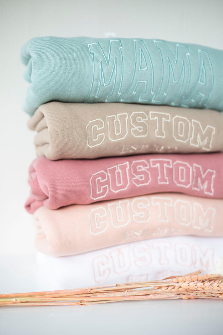 Custom Embroidered Sweatshirt, Embroidered Bella Canvas Crewneck, Personalized Gift, Personalized Sweatshirt, Crewneck Women CTC250C X