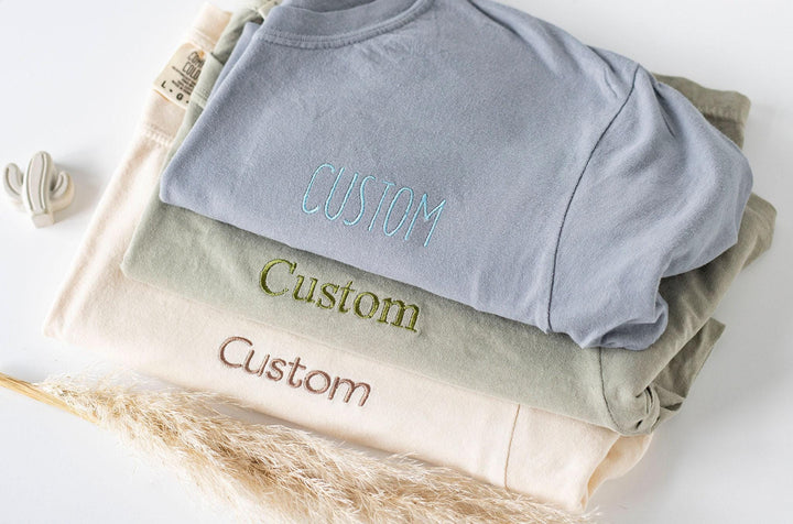 Custom Embroidered T Shirt, Custom Embroidered T shirt, Embroidered Tee, Custom Embroidered Tee, Embroidered T Shirt, ACP97C X