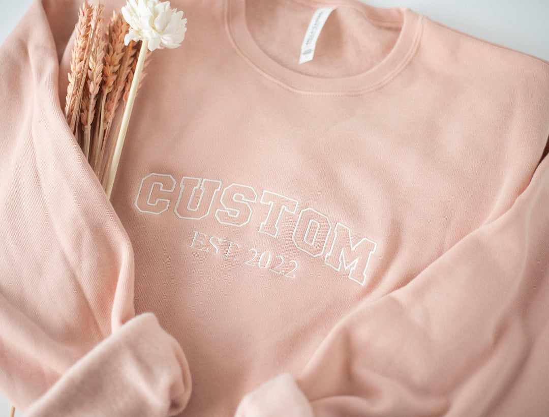 Custom Embroidered Sweatshirt, Embroidered Bella Canvas Crewneck, Personalized Gift, Personalized Sweatshirt, Crewneck Women CTC250C X