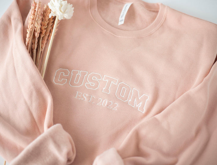 Custom Embroidered Sweatshirt, Embroidered Bella Canvas Crewneck, Personalized Gift, Personalized Sweatshirt, Crewneck Women CTC250C X