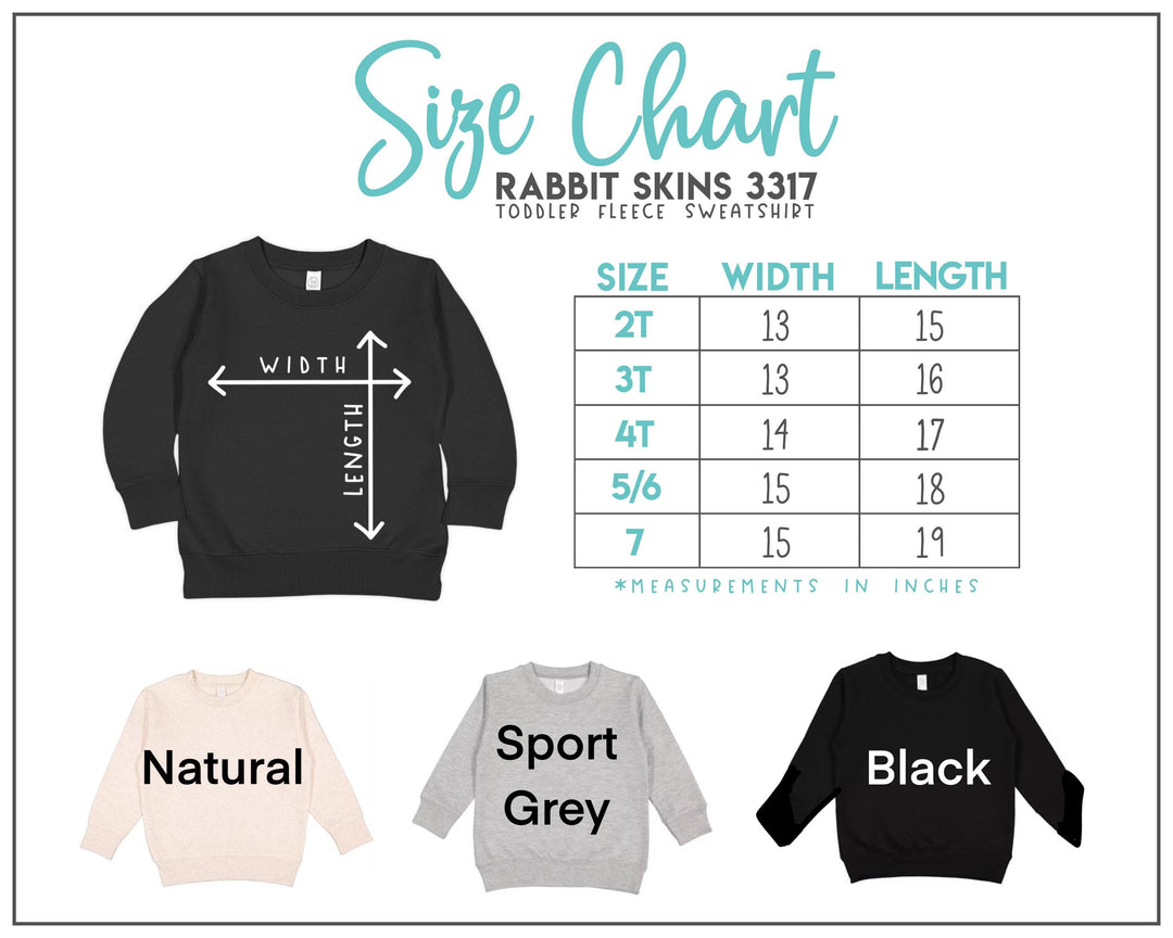 the size chart of a sweatshirt for a child&#39;s size chart