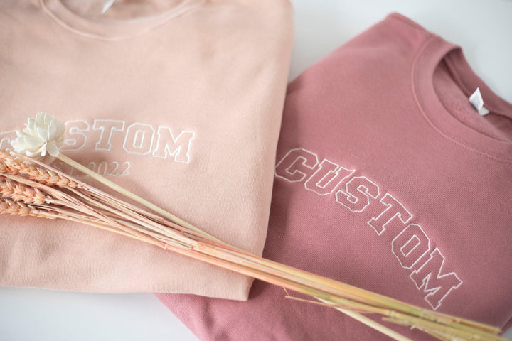 Custom Embroidered Sweatshirt, Embroidered Bella Canvas Crewneck, Personalized Gift, Personalized Sweatshirt, Crewneck Women CTC250C X