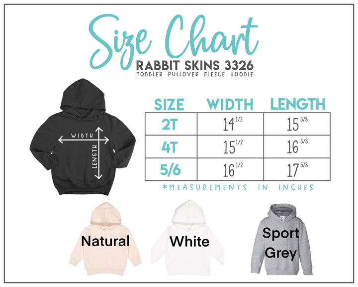 a child&#39;s size chart for a hoodie