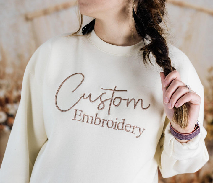 Custom Embroidered Sweatshirt, Personalized Sweatshirt, Custom Sweatshirt, Personalized Gifts for Couples Him Her Husband Wife CTC250C