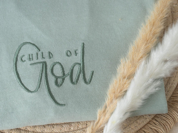 Embroidered Child of God Tshirt, Embroidered Christian Tshirt, Embroidered Bible Verse Tshirt, Christian Gifts, Bible Gift, CHI-C-97