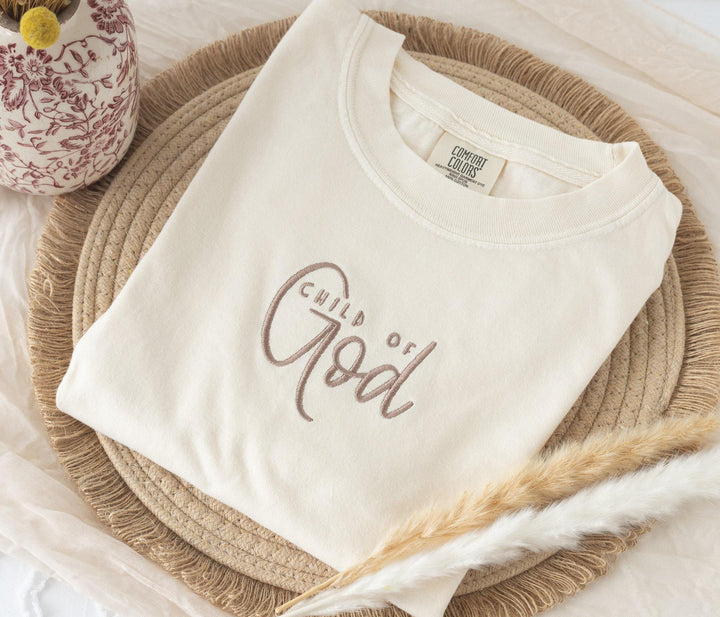 Embroidered Child of God Tshirt, Embroidered Christian Tshirt, Embroidered Bible Verse Tshirt, Christian Gifts, Bible Gift, CHI-C-97