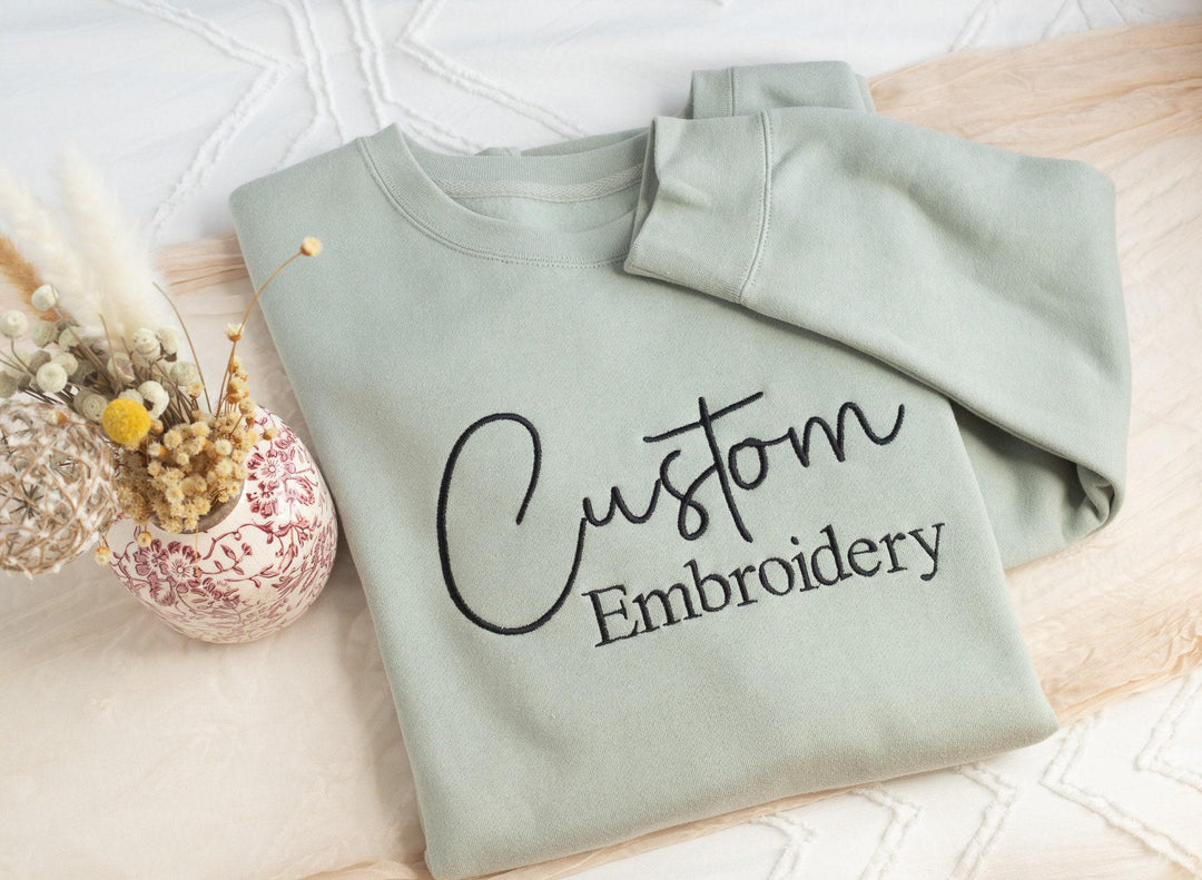 Custom Embroidered Sweatshirt, Personalized Sweatshirt, Custom Sweatshirt, Personalized Gifts for Couples Him Her Husband Wife CTC250C