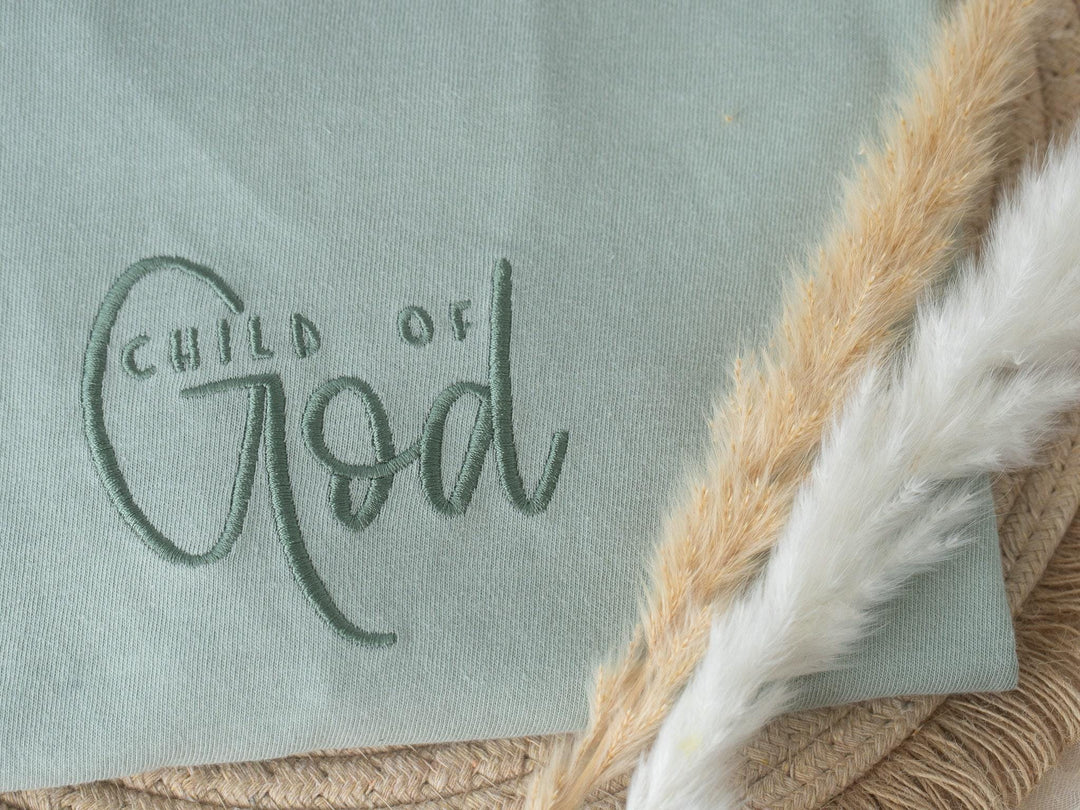 Embroidered Child of God Tshirt, Embroidered Christian Tshirt, Embroidered Bible Verse Tshirt, Christian Gifts, Bible Gift, CHI-C-97