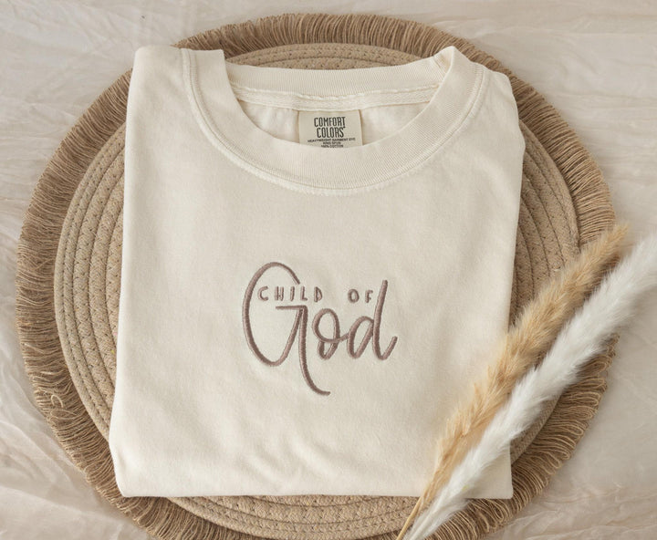 Embroidered Child of God Tshirt, Embroidered Christian Tshirt, Embroidered Bible Verse Tshirt, Christian Gifts, Bible Gift, CHI-C-97