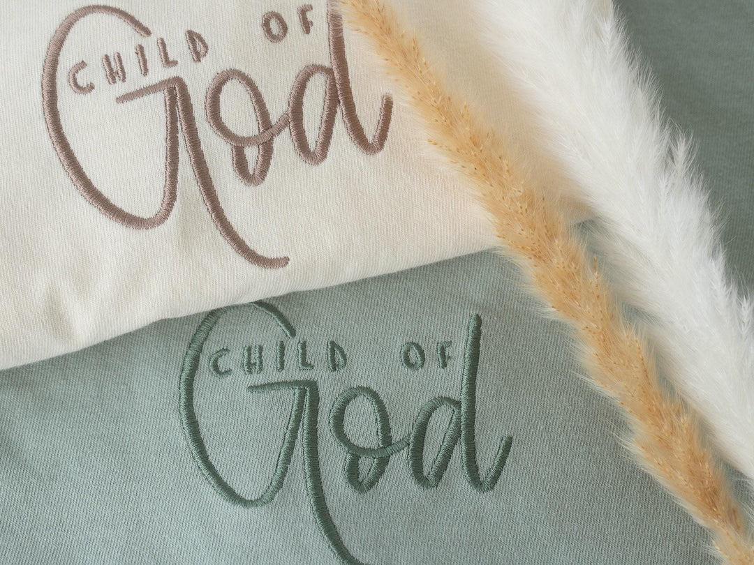 Embroidered Child of God Tshirt, Embroidered Christian Tshirt, Embroidered Bible Verse Tshirt, Christian Gifts, Bible Gift, CHI-C-97