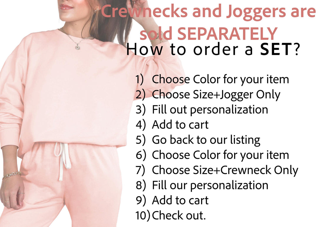 Embroidered Comfort Colors Sweatshirt and Jogger, Embroidered Custom Jogger Set, Sweatsuit for Women, Custom Embroidered Jogger CTC97C X