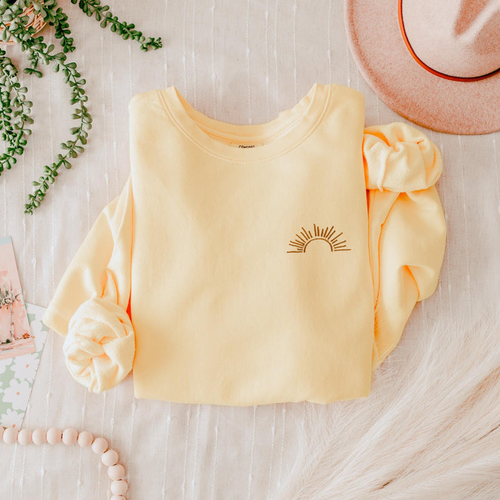 Custom Embroidered Comfort Colors Sweatshirt, Comfort Colors® Fleece Crewneck, Personalized Gifts, Embroidered Fleece Crewneck, Custom Text