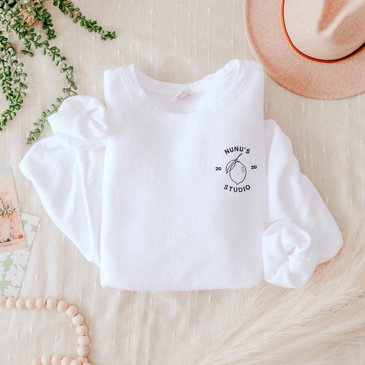 Custom Business Logo Embroidered Sweatshirt, Custom Comfort Colors® Fleece Crewneck, Personalized Gifts, Embroidered Crewneck Custom Logo