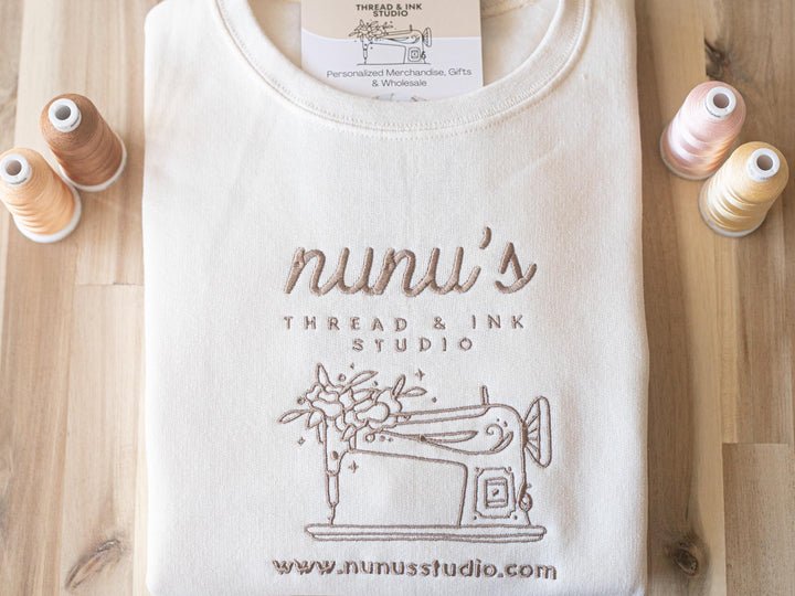 Custom Logo Embroidered Crewneck Sweatshirt, Business Logo Embroidered Sweatshirt, Business Logo Sweatshirt, Custom Logo Sweatshirt, Logo196