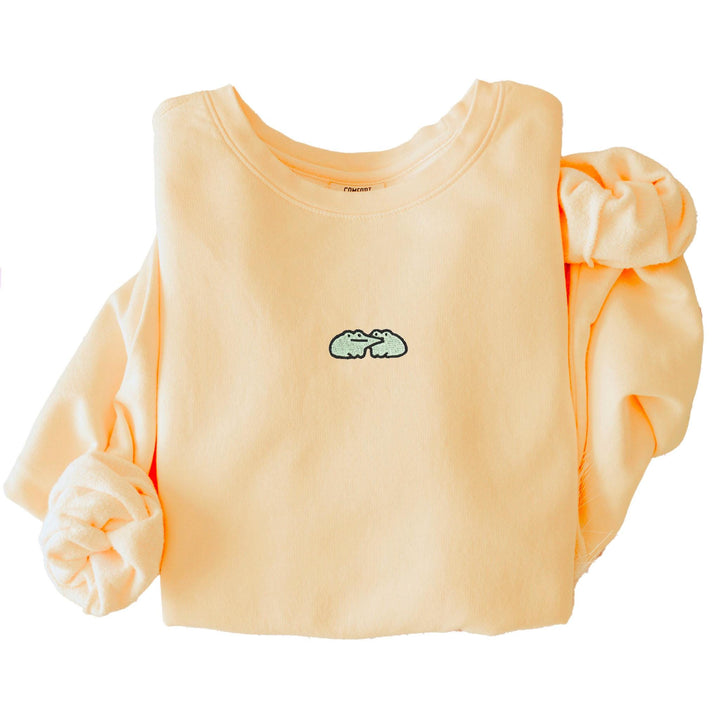 Embroidered Comfort Colors Sweatshirt, Frog Comfort Colors® Fleece Crewneck, Embroidered Comfort Colors Crewneck Sweatshirt FRO-C-97