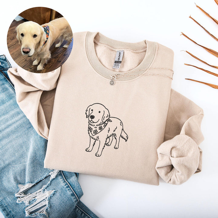 Custom Embroidered Ugly Dog Portrait Sweatshirt, Custom Embroidered Pet Sweatshirt, Dog Photo Sweatshirt, Personalized Pet Gift, Custom Dog