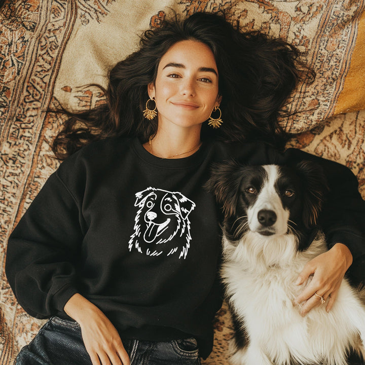 Custom Embroidered Ugly Dog Portrait Sweatshirt, Custom Embroidered Pet Sweatshirt, Dog Photo Sweatshirt, Personalized Pet Gift, Custom Dog