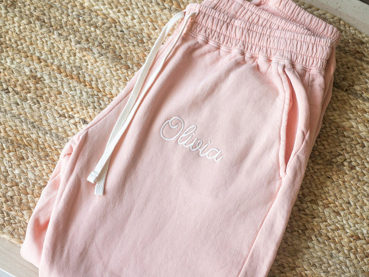 Embroidered Comfort Colors Sweatshirt and Jogger, Embroidered Custom Jogger Set, Sweatsuit for Women, Custom Embroidered Jogger CTC97C X