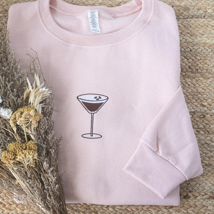 Embroidered Espresso Martini Sweatshirt, Embroidered Crewneck, Cute Sweatshirts Women, Trendy Crewneck, Bachelorette Party Gift, ESM-97-C