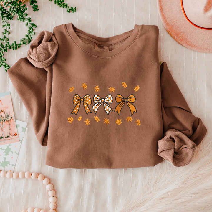 Embroidered Fall Coquette Ribbon Sweatshirt Comfort Colors 1466, Comfort Colors® Halloween Crewneck, Funny Halloween Sweatshirt, RPS-120-C