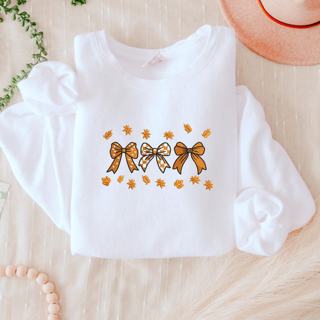 Embroidered Fall Coquette Ribbon Sweatshirt Comfort Colors 1466, Comfort Colors® Halloween Crewneck, Funny Halloween Sweatshirt, RPS-120-C