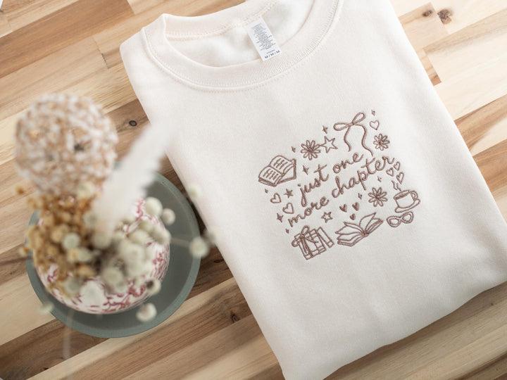 Embroidered Just One More Chapter Sweatshirt