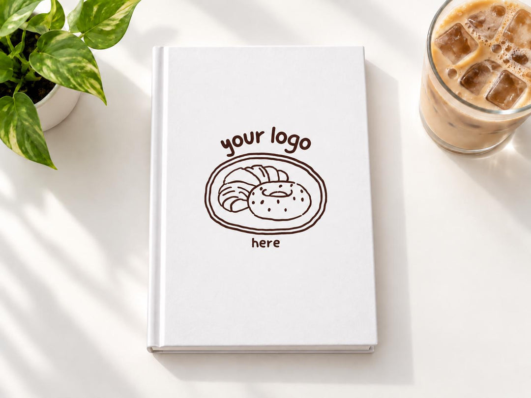 Custom Logo Hardcover Notebook, Personalized Business Journal, Your Logo Here, Branded Office Stationery