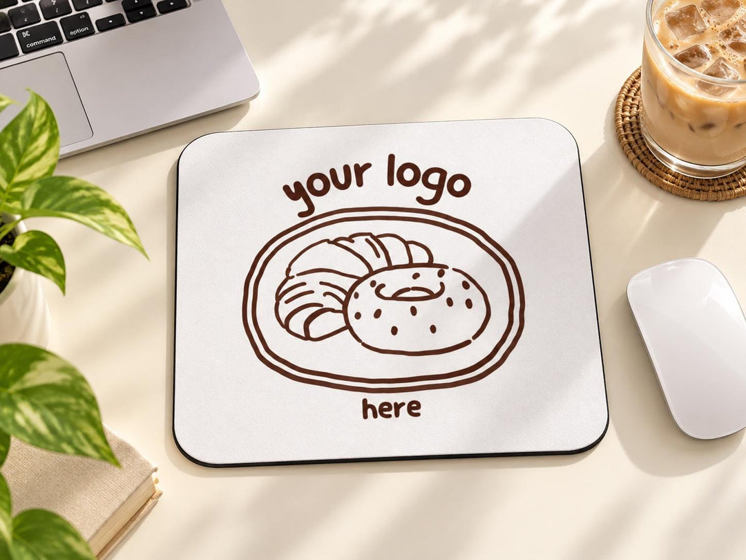 Custom Logo Mouse Pad, Personalized Business Desk Accessory, Your Logo Here, Company Office Gift, 9 x 8