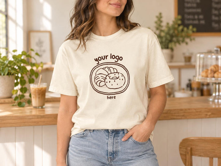 Custom Logo Comfort Colors T-Shirt, Your Business Logo Shirt, Personalized Small Business Team Tee
