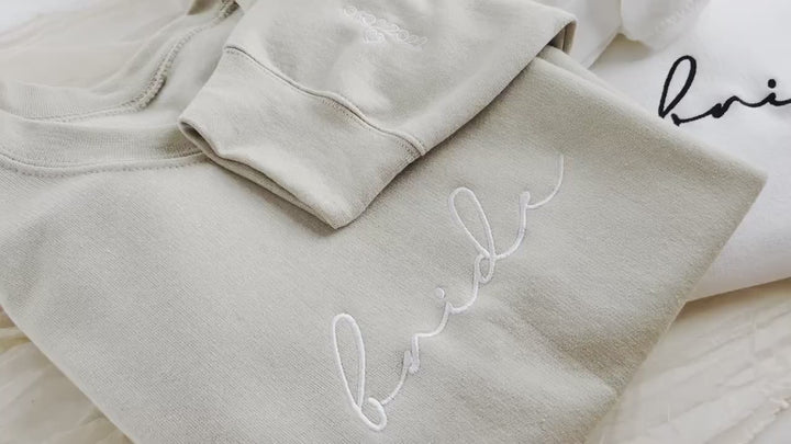Embroidered Bride Crewneck Sweatshirt, Bride To Be Gifts, Future Mrs. Gift, Engagement Gift, Bridal Shower Gift, Gifts for Bride, MMC196C X