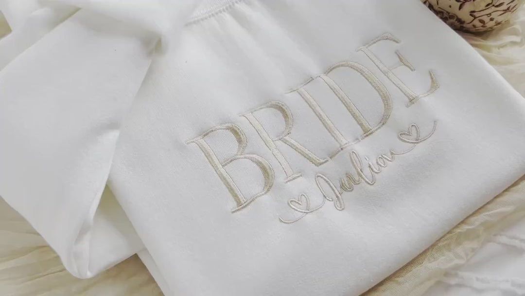 Embroidered Bride Sweatshirt, Personalized Bride Gifts, Bridal Shower Gift, Bride Be Gift, Future Mrs Gifts, Honeymoon Sweatshirt BPC250C X